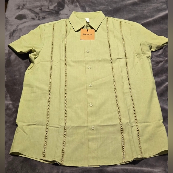 MAPICK Men's Casual Beach Button Down #862 - Picture 2 of 9